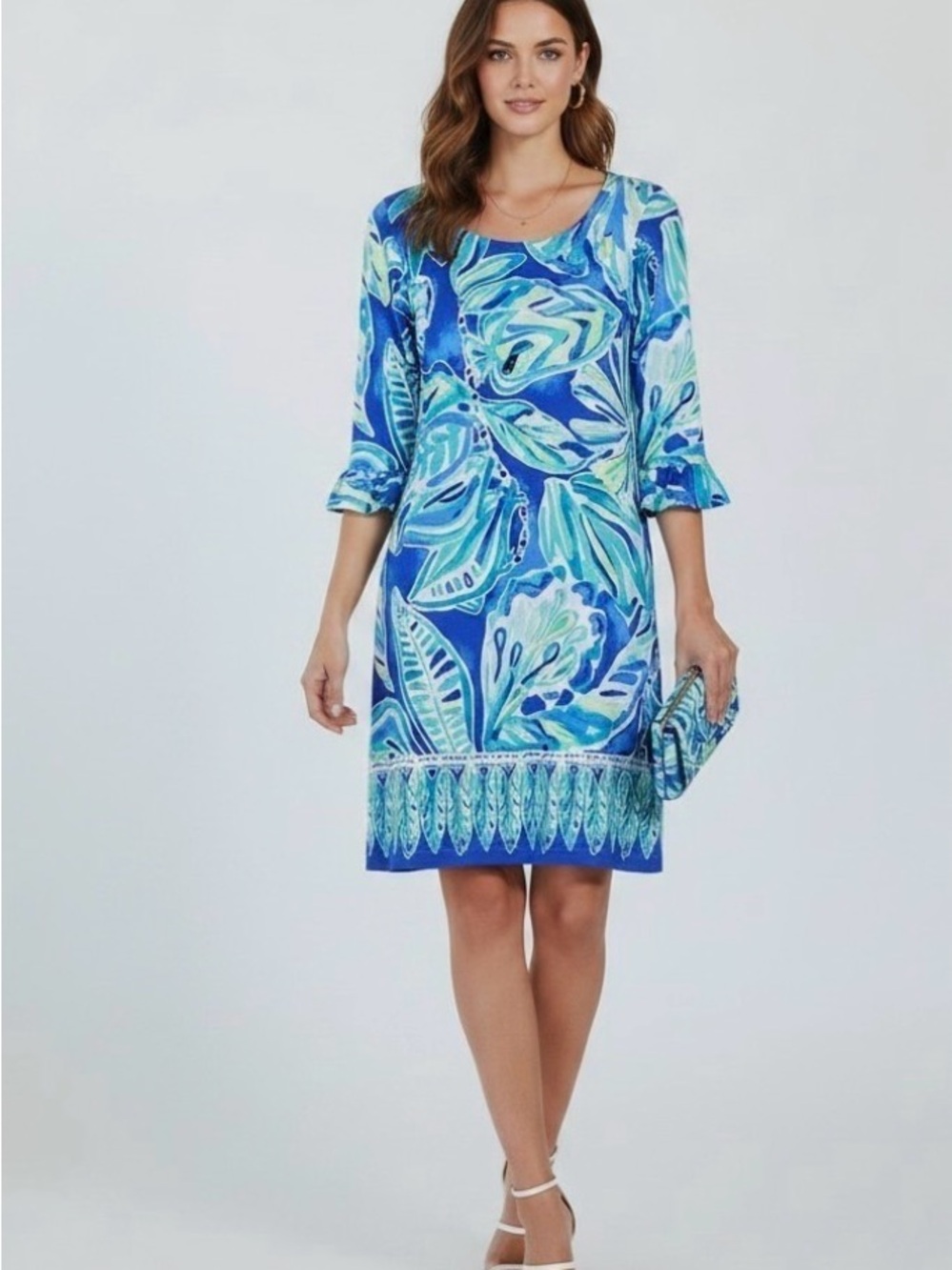 Lilly Pulitzer Sophie Ruffle Sleeve
Shift Dress 29450 Womens L Beckon
Blue